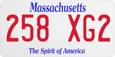 MA license plate 258XG2