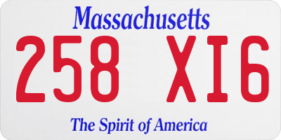 MA license plate 258XI6