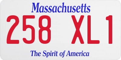 MA license plate 258XL1