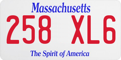 MA license plate 258XL6