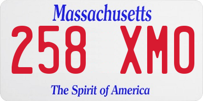 MA license plate 258XM0