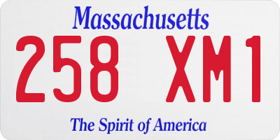 MA license plate 258XM1