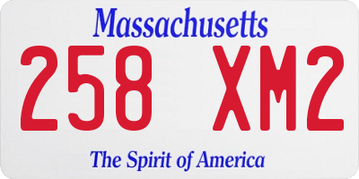 MA license plate 258XM2