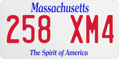 MA license plate 258XM4