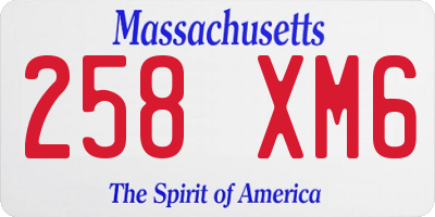 MA license plate 258XM6