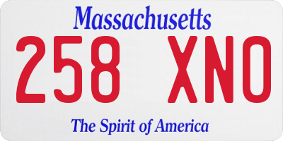 MA license plate 258XN0