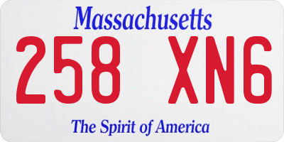 MA license plate 258XN6