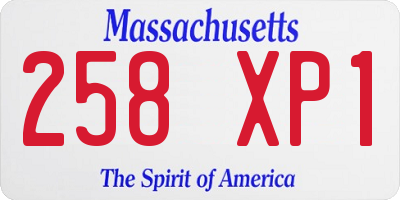 MA license plate 258XP1