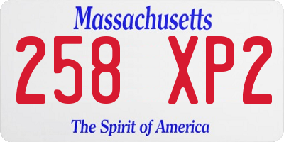 MA license plate 258XP2