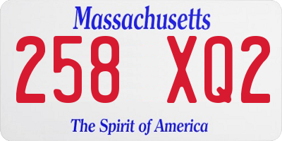 MA license plate 258XQ2