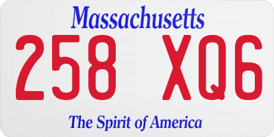MA license plate 258XQ6