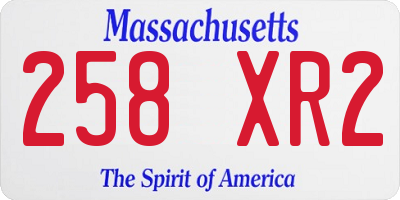 MA license plate 258XR2