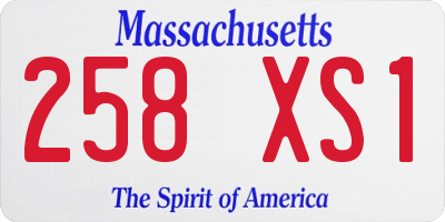MA license plate 258XS1