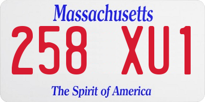 MA license plate 258XU1