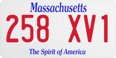 MA license plate 258XV1