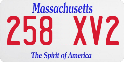 MA license plate 258XV2
