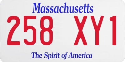 MA license plate 258XY1