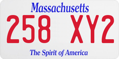 MA license plate 258XY2