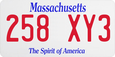MA license plate 258XY3