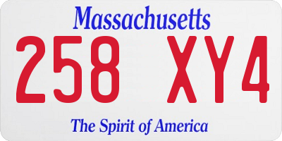 MA license plate 258XY4