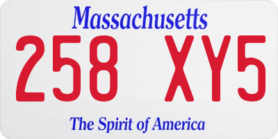 MA license plate 258XY5