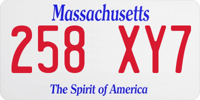 MA license plate 258XY7