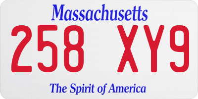 MA license plate 258XY9