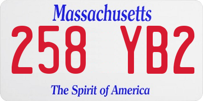 MA license plate 258YB2