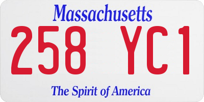 MA license plate 258YC1