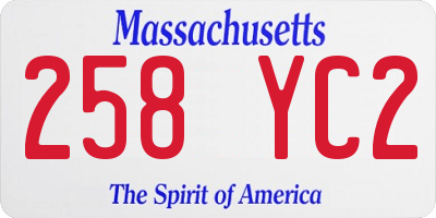 MA license plate 258YC2