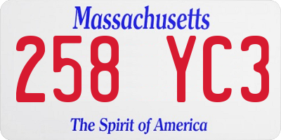 MA license plate 258YC3