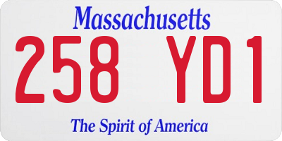 MA license plate 258YD1