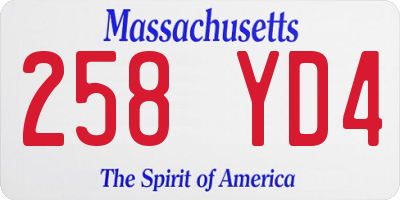 MA license plate 258YD4