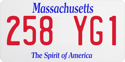 MA license plate 258YG1