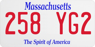 MA license plate 258YG2