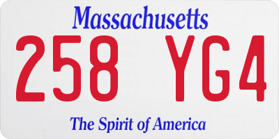 MA license plate 258YG4