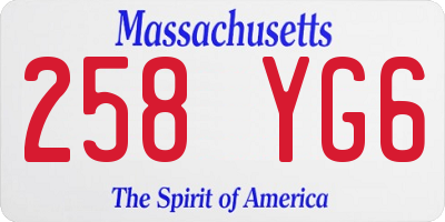MA license plate 258YG6