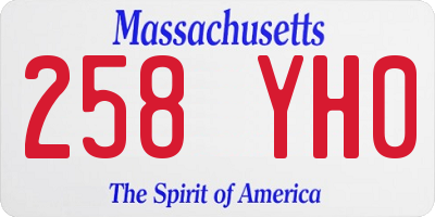 MA license plate 258YH0
