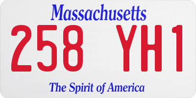 MA license plate 258YH1