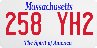 MA license plate 258YH2