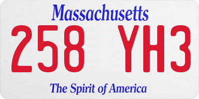 MA license plate 258YH3