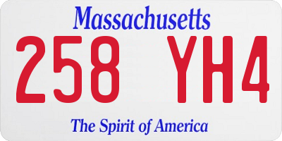 MA license plate 258YH4