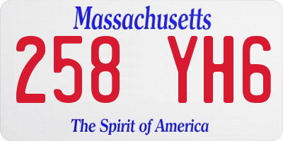 MA license plate 258YH6