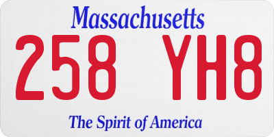 MA license plate 258YH8