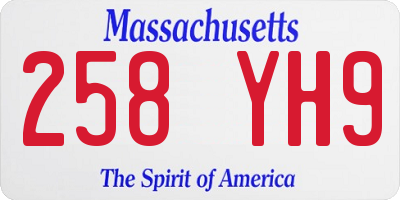 MA license plate 258YH9