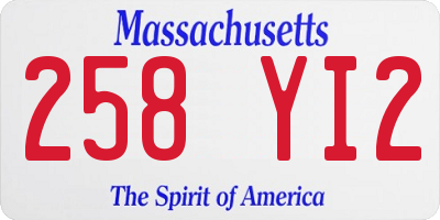 MA license plate 258YI2