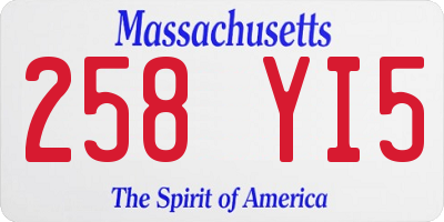 MA license plate 258YI5