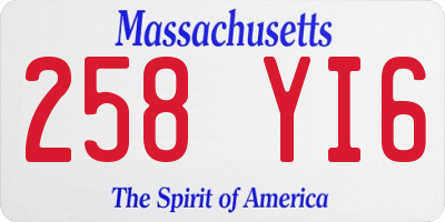 MA license plate 258YI6