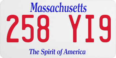 MA license plate 258YI9