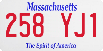 MA license plate 258YJ1